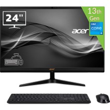 Acer C24-1800 Intel Core I5-1335U 32 GB Ram 512 GB SSD SSD Intel Iris Graphics WIN11 Pro 23.8 Fhd Kablolu Klavye+Mouse Siyah DQ.BKMEM.005-32512W All In One Bilgisayar