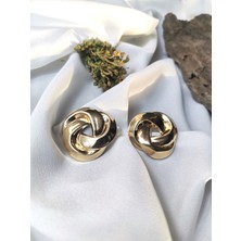 Luna Jewelry Kadın Gold Renk Eternal Knot 316L Çelik Küpe