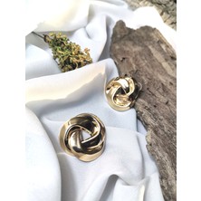 Luna Jewelry Kadın Gold Renk Eternal Knot 316L Çelik Küpe