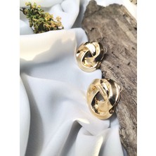 Luna Jewelry Kadın Gold Renk Eternal Knot 316L Çelik Küpe