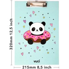 Vuki Sekreterlik Defter Kalemlik 3'lü Kırtasiye Seti - Panda Desenli