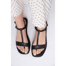 Mio Gusto Lydia  Siyah Renk Kadın Düz Sandalet