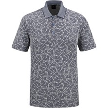 Çizgi Triko Erkek Polo Yaka Cepli Klasik Kalıp Tişört - 5112