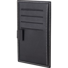 2K Suni Deri Kartlık Cüzdan Kalemlik Siyah Wallet And Card Holder Vegan 9X15,5 Cm. Black