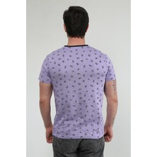 Lavander - Eflatun Desenli T-Shirt