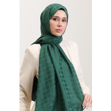 Sefa Merve Bloom Desen Jakar Şal 90183-10 Zümrüt Yeşili