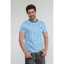 Snowdrop - Mavi Desenli T-Shirt