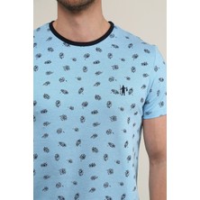 Snowdrop - Mavi Desenli T-Shirt