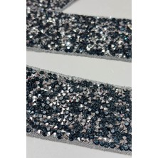 Lacivert Ütüyle Yapışan Şerit Taş Boncuk 4 cm