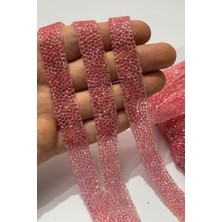Pembe Ütüyle Yapışan Şerit Taş Boncuk1,5 cm