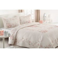 NEEA HOME Rosery Çift Kişilik Yatak Örtüsü Takımı Naturel Bej Renk Günlük Çok Amaçlı Pike Örtü Seti 260 x 260  cm