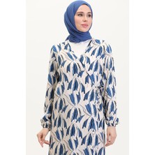Yandan Bağlamalı Namaz Elbisesi 4483AJ-02 Indigo