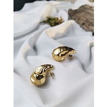 Luna Jewelry Kadın Gold Renk Molten Luxe 316L Çelik Küpe