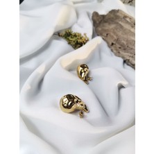 Luna Jewelry Kadın Gold Renk Molten Luxe 316L Çelik Küpe