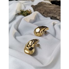 Luna Jewelry Kadın Gold Renk Molten Luxe 316L Çelik Küpe