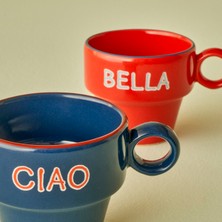 Bella Maison  Line Espresso 2'li Seti Mavi-Kırmızı (105 cc)