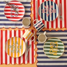 Bella Maison Line Porselen 4'lü Pasta Tabağı 21 cm