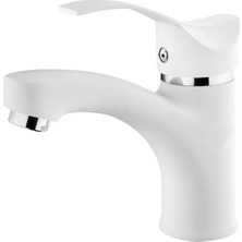 GMS Akdeniz Mix Lavabo Bataryası (Beyaz-Krom) AKD400K