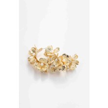 Glare Jewellery Büyük Boy Çiçekli Halka Küpe(60 mm)