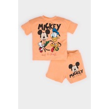 DeFacto Disney Mickey & Minnie 2'li Takım Kısa Kollu Tişört Beli Lastikli Şort Erkek Bebek E6924A525SM