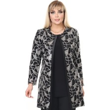 Büyük Beden 3942 Siyah Ceket+Bluz Takım