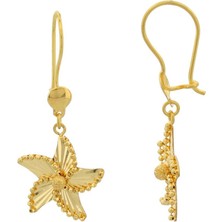 Çiçek Sallantılı Altın Küpe / 22 Ayar