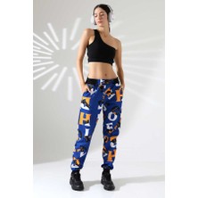 Mosranic Kadın Karışık Desen Jogger Lastik Paça Sokak Stili Slim Eşofman Altı  Ck 207