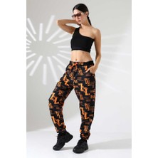 Mosranic Kadın Karışık Desen Jogger Lastik Paça Sokak Stili Oversize Eşofman Altı  Ms 1315