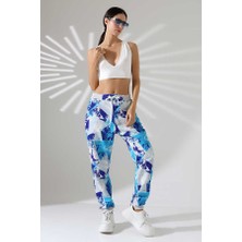 Mosranic Kadın Karışık Desen Jogger Lastik Paça Sokak Stili Oversize Eşofman Altı  Ms 1323