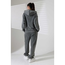 Mosranic Kadın Koyu Gri Kapüşonlu Sweatshirt  MSC313ÜST