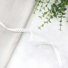 Beyaz Pamuk Dantel Şerit, 1 cm  5 Metre