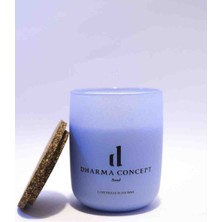 Lukserious Doğal Yeşil Çay Kokulu Soya Wax Mum, Boğaz Çakra, Dekoratif Kavanoz, Ahşap Fitil, Mantar Kapak