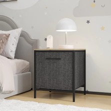 Eportatif Çocuk Dolap 1 Çekmeceli Komodin Sehpa Füme 1596