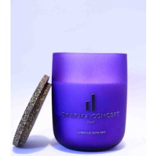 Lukserious Doğal Sakura Kokulu Soya Wax Mum, Dekoratif Mor Kavanoz, Taç Çakra, Ahşap Fitil, Mantar Kapak