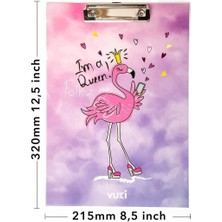 Vuki Sekreterlik Defter 2'li Kırtasiye Seti - Flamingo Desenli