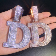 Hip Hop Mikro Kaplamalı 5A + Kübik Zirkonya Bling Buzlu Out Büyük Kacık Cz Mektubu Kolye Kolye Erkekler Için Rapçi Takı (Yurt Dışından)