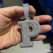 Hip Hop Mikro Kaplamalı 5A + Kübik Zirkonya Bling Buzlu Out Büyük Kacık Cz Mektubu Kolye Kolye Erkekler Için Rapçi Takı (Yurt Dışından)