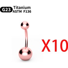 G23 Titanyum 14G Göbek Deliği Halkaları Zirkonyum Yüksek Cilalı Dişli Kaş Tırnakları Astm F136 Gövde 10 Adet Göbek Deliği (Yurt Dışından)