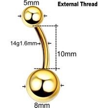 10 Adet/20 Adet/50 Adet G23 Titanyum Göbek Piercingleri Ombligo Iç Dişli Göbek Piercingleri Göbek Deliği Halkaları Kadın Vücut Takısı (Yurt Dışından)