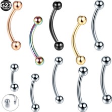 10 Adet/grup G23 Titanyum Kaş Muz Piercing Halkası Kavisli Barbell Dudak Halkası Rahat Daith Helix Rook Küpe Vücut Piercing Takısı (Yurt Dışından)