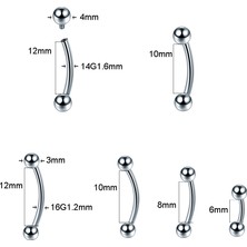 10 Adet/grup G23 Titanyum Kaş Muz Piercing Halkası Kavisli Barbell Dudak Halkası Rahat Daith Helix Rook Küpe Vücut Piercing Takısı (Yurt Dışından)