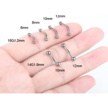 10 Adet/grup G23 Titanyum Kaş Muz Piercing Halkası Kavisli Barbell Dudak Halkası Rahat Daith Helix Rook Küpe Vücut Piercing Takısı (Yurt Dışından)
