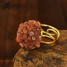 Kadınlar Için Doğal Azurit Malakit Jeot Parmak Yüzükleri Ham Değerli Taş Mineral Reiki Şifa Takı Hediyeleri (Yurt Dışından)