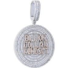 OEM 2024 Yen Buzlu Out Bling Yuvarlak Mektup Kolye Kolye Ayrıca Renk Cz Kübik Zirkon Rozet Charm Erkekler Modu Hip Hop Takı (Yurt Dışından)