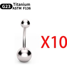 OEM G23 Titanyum 14G Göbek Deliği Halkaları Zirkonyum Yüksek Cilalı Dişli Kaş Tırnakları Astm F136 Gövde 10 Adet Göbek Deliği (Yurt Dışından)