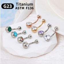 OEM G23 Titanyum 14G Göbek Deliği Halkaları Zirkonyum Yüksek Cilalı Dişli Kaş Tırnakları Astm F136 Gövde 10 Adet Göbek Deliği (Yurt Dışından)