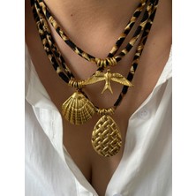 Peri'sbox Avrupa ve Amerika Atılı Altın Kaplama Kalp Güneş Kolye Kolye Vintage Trend Leopar Baskı Kolye Kadınlar Için (Yurt Dışından)