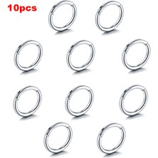 10 Adet/ G23 Titanyum Burun Halkası Septum Tıklayıcı Piercing Menteşeli Segment Burun Halkası Dudak Helix Daith Deniz Kabuğu Kıkırdak Piercing Takı (Yurt Dışından)