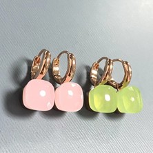 OEM Kadınlar Için 10.6mm Clic Nudo Küpeler Yüksek Kaliteli Kristal Küpeler Kare Mavi Topaz Küpeler Moda Takı Hediye (Yurt Dışından)