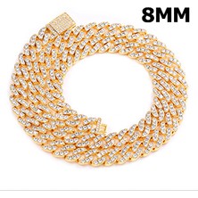 Iceoutbox 6mm Buzlu Out Çinko Bling Kolye Rhinestone Altın Miami Çinko Bağlantı Kadınlar Için Erkek Hip Hop Takı Hediyeler (Yurt Dışından)